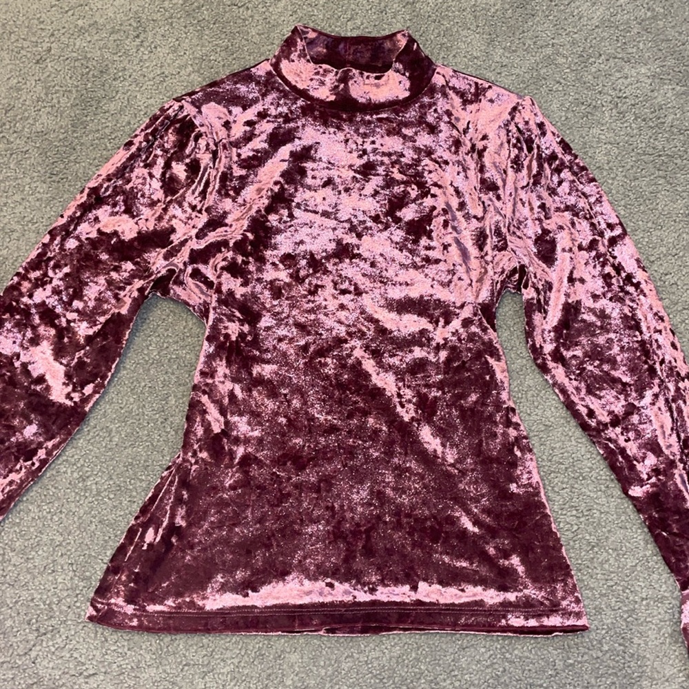 Forever 21 Small Pink Velvet Turtleneck